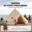 VEVOR Tente Cloche en Toile 4 m Tente de Yourte 4 Saisons Tente de Camping Familial avec Trou de Poêle à Bois, Sacs de Rangement pour Glamping Jusqu'à 6 Personnes, Groupes en Plein Air, Fête, Chasse - image 6