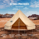 VEVOR Tente Cloche en Toile 4 m Tente de Yourte 4 Saisons Tente de Camping Familial avec Trou de Poêle à Bois, Sacs de Rangement pour Glamping Jusqu'à 6 Personnes, Groupes en Plein Air, Fête, Chasse - image 8