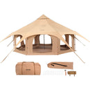 VEVOR Tente Cloche en Toile 5 m Tente de Cirque 4 Saisons Tente de Camping Familial avec Trou de Poêle à Bois et Sacs de Rangement pour Glamping Jusqu'à 8 Personnes, Groupes en Plein Air, Fête, Chasse - image 10
