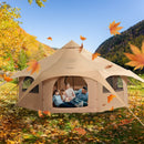 VEVOR Tente Cloche en Toile 5 m Tente de Cirque 4 Saisons Tente de Camping Familial avec Trou de Poêle à Bois et Sacs de Rangement pour Glamping Jusqu'à 8 Personnes, Groupes en Plein Air, Fête, Chasse - image 9