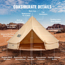 VEVOR Tente Cloche en Toile 6 m Tente de Yourte 4 Saisons Tente de Camping Familial avec Trou de Poêle à Bois, Sacs de Rangement pour Glamping Jusqu'à 10 Personnes, Groupes en Plein Air, Fête, Chasse - image 8