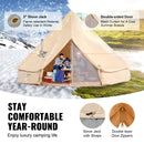 VEVOR Tente Cloche Toile 7 m Jusqu'à 12 Personnes Tente de Yourte 4 Saisons pour Camping Familial, Groupes en Plein Air, Fête, Chasse, avec Trou de Poêle à Bois, Fenêtres en Maille, Sacs de Rangement - image 4
