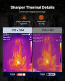 VEVOR Caméra Thermique Résolution TISR 512x384 pixels Imageur Thermique Résolution IR 256x192 pixels, Vision 2 Mpx Fréquence Rafraîchissement 25 Hz, -20 °C à 550 °C, 4 Modes Image, 7 Palettes Couleurs - image 3