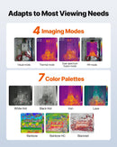 VEVOR Caméra Thermique Résolution TISR 512x384 pixels Imageur Thermique Résolution IR 256x192 pixels, Vision 2 Mpx Fréquence Rafraîchissement 25 Hz, -20 °C à 550 °C, 4 Modes Image, 7 Palettes Couleurs - image 6