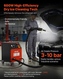 VEVOR Machine de Projection de Glace Sèche, Capacité 5 kg, Machine de Nettoyage Cryogénique 4 Buses, Pression Quantité Réglables, Nettoyeur à Jet Mobile pour Auto, Navire, Aviation, Produits Chimiques - image 3