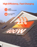 VEVOR Panneau Solaire Monocristallin 400 W Panneau Photovoltaïque 2 PCS Haut Rendement 23 % pour Hors Réseau Toit Plat Voiture Bateau Camping-car, avec Sortie MC4 Stable, Cadre Aluminium, Étanche IP65 - image 3