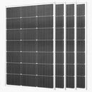 VEVOR Panneau Solaire Monocristallin 100 W Panneau Photovoltaïque 4 PCS Haut Rendement 23 % pour Hors Réseau Toit Plat Voiture Bateau Camping-car, avec Sortie MC4 Stable, Cadre Aluminium, Étanche IP65 - image 2