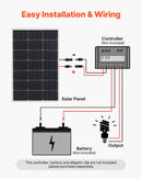 VEVOR Panneau Solaire Monocristallin 100 W Panneau Photovoltaïque 4 PCS Haut Rendement 23 % pour Hors Réseau Toit Plat Voiture Bateau Camping-car, avec Sortie MC4 Stable, Cadre Aluminium, Étanche IP65 - image 4