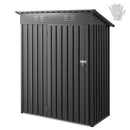 VEVOR Abri de Jardin en Métal, 153,3 x 87,6 cm, Abri de Rangement d'Extérieur, avec Porte Verrouillable, Toit en Pente, Cabine de Jardin, pour Stockage d'Outils, de Vélos, Étagères, Poubelles, Gris