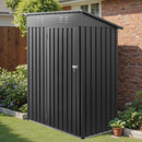 VEVOR Abri de Jardin en Métal, 153,3 x 87,6 cm, Abri de Rangement d'Extérieur, avec Porte Verrouillable, Toit en Pente, Cabine de Jardin, pour Stockage d'Outils, de Vélos, Étagères, Poubelles, Gris - image 9