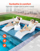 VEVOR Bain de soleil, lot de 2, chaise longue pour profondeurs d'eau jusqu'à 12,7 cm, transat fixées dans les piscines et flottantes sur l'eau, pour bronzage au bord de la piscine et sur la terrasse - image 3