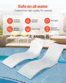 VEVOR Bain de soleil, lot de 2, chaise longue pour profondeurs d'eau jusqu'à 12,7 cm, transat fixées dans les piscines et flottantes sur l'eau, pour bronzage au bord de la piscine et sur la terrasse - image 4