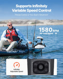VEVOR Moteur de Bateau de Pêche à la Traîne, Poussée 25 kg,​ Moteur Hors-bord Électrique 12 V avec GPS, Tige 915 mm, 10 Vitesses, Télécommande, Indicateur de Batterie LCD, pour Kayak, Eau Douce Salée - image 6