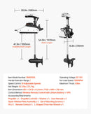 VEVOR Moteur de Bateau de Pêche à la Traîne, Poussée 25 kg,​ Moteur Hors-bord Électrique 12 V avec GPS, Tige 1370 mm, 10 Vitesses, Télécommande, Indicateur de Batterie LCD, pour Kayak, Eau Douce Salée - image 8