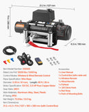 VEVOR Treuil Électrique 12 V Treuil Charge 5400 kg avec Câble Acier 9,1 mm x 26 m Télécommande sans Fil et Filaire pour Remorquage de SUV, Jeeps, Remorques, Bateaux, Véhicules Tout-terrain, Camions - image 8