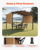 VEVOR Pergola Arquée Rétractable, 3048x3048 mm, Pergola Extérieur à Toit Arqué en Métal avec Auvent Pare-soleil, Grand Abri Ombragé de Patio Robuste, pour Terrasse, Arrière-cour, Jardin, Bord Piscine - image 3