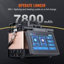 VEVOR Soudeuse fibre optique 4 moteurs, épisseuse fusion fibre optique à alignement de gaine, épissage 6s, chauffage 13s, écran tactile 5", support de fibre 3 en 1, batterie 7800mAh pour SM MM DS NZDS - image 4