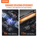 VEVOR Soudeuse fibre optique 6 moteurs, épisseuse fusion fibre optique à alignement de noyau, épissage 6s, chauffage 13s, écran tactile 5", support de fibre 3 en 1, batterie 7800mAh pour SM MM DS NZDS - image 3