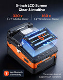 VEVOR Soudeuse Fibre Optique 6 Moteurs Épisseuse Fusion avec Épissage 8 s compatible SM MM DS NZDS, Alignement Cœur, Chauffage 18 s, 5200 mAh, Écran LCD 5 pouces, Porte-fibre 3-en-1, APP Bluetooth - image 5