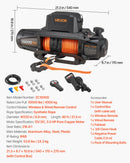 VEVOR Treuil Électrique 12 V CC 4500 kg avec Corde Synthétique Φ 8,9 mm x 27,4 m, Télécommande sans Fil et Filaire, Étanchéité IP68, pour Remorquage SUV, Jeep, Remorque, Bateau, Véhicule Tout-terrain - image 8