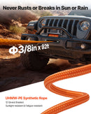 VEVOR Treuil Électrique 12 V CC 6100 kg avec Corde Synthétique Φ 9,5 mm x 28 m, Télécommande sans Fil et Filaire, Étanchéité IP68, pour Remorquage de SUV, Jeep, Remorque, Bateau, Véhicule Tout-terrain - image 5