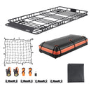 VEVOR Panier de Toit 2120x990x105 mm Porte Bagage Voiture avec Sac Étanche, 1120x870x260 mm, Filet et Sangles à Cliquet, Capacité de Charge 113,4 kg, Galerie de Toit Universelle pour SUV, Camionnette