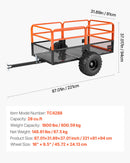 VEVOR Remorque à Benne Basculante, 793 L, Remorque de Tracteur Tondeuse à Gazon de Jardin en Acier, Capacité de Charge 800,6 kg, avec Pneus 45,72 cm, Chariot de Transport à Déversement pour VTT, UTV - image 8