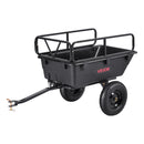 VEVOR Remorque à Benne Basculante, 283 L, Remorque de Tracteur Tondeuse à Gazon Jardin Polyéthylène, Capacité de Charge 226,8 kg, avec Pneus 40,64 cm, Chariot de Transport à Déversement pour VTT, UTV