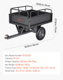 VEVOR Remorque à Benne Basculante, 283 L, Remorque de Tracteur Tondeuse à Gazon de Jardin en Acier, Capacité de Charge 226,8 kg, avec Pneus 35,56 cm, Chariot de Transport à Déversement pour VTT, UTV - image 8