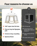 VEVOR Tente Bulle Pop-up, 3,66 x 3,45 m, Tente Igloo Dôme de Jardin pour 10-12 Personnes, Abri de Camping d'Extérieur Transparent avec Fenêtres, Imperméable et Résistante aux UV, Vue Panoramique 540° - image 5