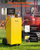 VEVOR Chariot à Carburant 113,6 L, Réservoir Diesel Mobile avec Pompe Électrique, pour Tracteurs, Chariots Élévateurs, Chargeuses et Équipements Agricoles, en Acier au Carbone, 4 Roues, Tuyau, Jaune - image 6