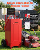 VEVOR Chariot à Carburant 113,6 L, Réservoir à Carburant Mobile avec Pompe Électrique, pour Essence et Diesel, Voiture, Tondeuse, Quad, Bateau et Moto, Acier au Carbone, avec 2 Roues et Tuyau, Rouge - image 6