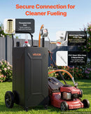 VEVOR Chariot à Carburant 132,5 L Réservoir à Carburant Mobile Pompe Manuelle, Réservoir en Acier au Carbone, avec 4 Roues et Tuyau, pour Essence et Diesel, Voiture, Quad, Tondeuse, Moto, Bateau, Noir - image 6