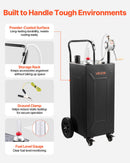 VEVOR Chariot à Carburant 132,5 L Réservoir à Carburant Mobile Pompe Manuelle, Réservoir en Acier au Carbone, avec 4 Roues et Tuyau, pour Essence et Diesel, Voiture, Quad, Tondeuse, Moto, Bateau, Noir - image 7