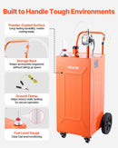 VEVOR Chariot Carburant 132,5 L Réservoir à Carburant Mobile Pompe Manuelle, Réservoir en Acier au Carbone, avec 4 Roues et Tuyau, pour Essence et Diesel, Voiture, Quad, Tondeuse, Bateau, Moto, Orange - image 7