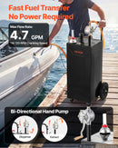VEVOR Chariot à Carburant 113,6 L Réservoir à Carburant Mobile Pompe Manuelle, Réservoir en Acier au Carbone, avec 4 Roues et Tuyau, pour Essence et Diesel, Voiture, Quad, Tondeuse, Bateau, Moto, Noir - image 4