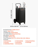 VEVOR Chariot à Carburant 113,6 L Réservoir à Carburant Mobile Pompe Manuelle, Réservoir en Acier au Carbone, avec 4 Roues et Tuyau, pour Essence et Diesel, Voiture, Quad, Tondeuse, Bateau, Moto, Noir - image 8