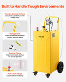 VEVOR Chariot Carburant 132,5 L Réservoir à Carburant Mobile Pompe Manuelle, Réservoir en Acier au Carbone, avec 4 Roues et Tuyau, pour Essence et Diesel, Voiture, Quad, Tondeuse, Moto, Bateau, Jaune - image 7