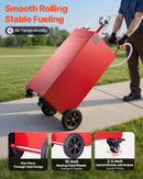 VEVOR Chariot Carburant 189,3 L Réservoir à Carburant Mobile Pompe Manuelle, Réservoir en Acier au Carbone, avec 4 Roues et Tuyau, pour Essence et Diesel, Voiture, Tondeuse, Quad, Bateau, Moto, Rouge - image 5