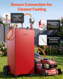 VEVOR Chariot Carburant 189,3 L Réservoir à Carburant Mobile Pompe Manuelle, Réservoir en Acier au Carbone, avec 4 Roues et Tuyau, pour Essence et Diesel, Voiture, Tondeuse, Quad, Bateau, Moto, Rouge - image 6