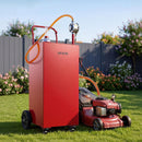 VEVOR Chariot Carburant 189,3 L Réservoir à Carburant Mobile Pompe Manuelle, Réservoir en Acier au Carbone, avec 4 Roues et Tuyau, pour Essence et Diesel, Voiture, Tondeuse, Quad, Bateau, Moto, Rouge - image 9