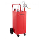 VEVOR Chariot Carburant 113,6 L Réservoir à Carburant Mobile Pompe Manuelle, Réservoir en Acier au Carbone, avec 4 Roues et Tuyau, pour Essence et Diesel, Voiture, Quad, Tondeuse, Moto, Bateau, Rouge - image 2