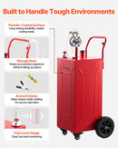 VEVOR Chariot Carburant 113,6 L Réservoir à Carburant Mobile Pompe Manuelle, Réservoir en Acier au Carbone, avec 4 Roues et Tuyau, pour Essence et Diesel, Voiture, Quad, Tondeuse, Moto, Bateau, Rouge - image 7