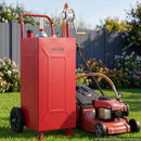 VEVOR Chariot Carburant 113,6 L Réservoir à Carburant Mobile Pompe Manuelle, Réservoir en Acier au Carbone, avec 2 Roues et Tuyau, pour Essence et Diesel, Voiture, Tondeuse, Quad, Bateau, Moto, Rouge - image 9