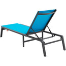 VEVOR Chaise longue jardin extérieur, lot de 2, transat de patio pliable en aluminium avec 5 positions réglables, chaises inclinables de bronzage entièrement plates pour plage, piscine, terrasse, bleu - image 10