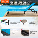 VEVOR Chaise longue jardin extérieur, lot de 2, transat de patio pliable en aluminium avec 5 positions réglables, chaises inclinables de bronzage entièrement plates pour plage, piscine, terrasse, bleu - image 3