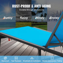 VEVOR Chaise longue jardin extérieur, lot de 2, transat de patio pliable en aluminium avec 5 positions réglables, chaises inclinables de bronzage entièrement plates pour plage, piscine, terrasse, bleu - image 4