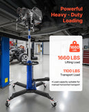 VEVOR Vérin de Fosse Hydraulique Capacité de Levage 750 kg, Cric de Transmission Télescopique, avec Roue Pivotante à 360°, Hauteur de Levage 88-176 cm, pour Soulever Boîte de Vitesse, Garage Atelier - image 4