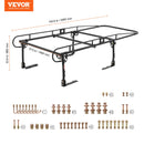 VEVOR Porte-Échelles pour Pickup Charge 454 kg, Support pour Camions avec Largeur Réglable 110-160 cm, Installation Facile, Galerie pour Charges Longues ou Lourdes, Kayak, Planche de Surf, Bois - image 8