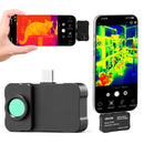 VEVOR Caméra Thermique pour Android et iOS Super Résolution TISR 512x384 Imageur Thermique Infrarouge 256x192 pour Smartphone Tablette, 25 Hz, -20 °C à 550 °C, avec Objectif Macro, 6 Palettes Couleurs